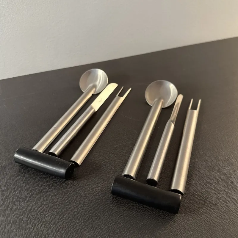 Pamono Uni Set Casters by Carla Nencioni and Armando Moori for Zani & Zani, 1971, Set of 3> Cutlery & Serving Utensils