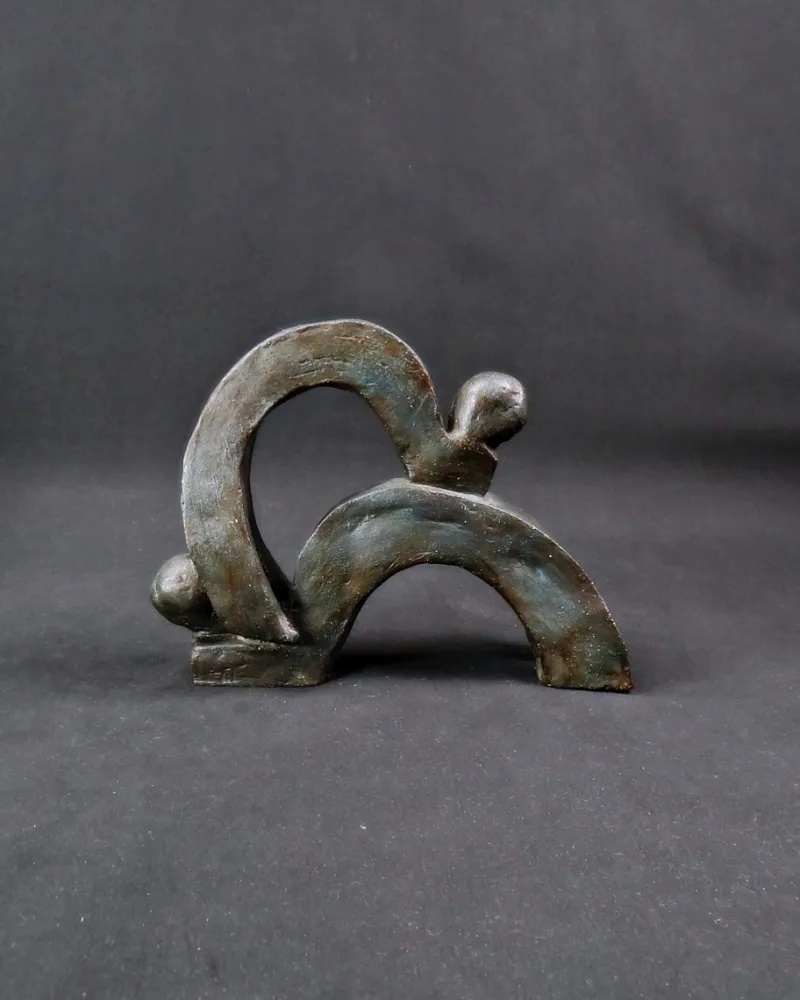 Pamono Union of Movements and Abstract Terracotta Sculpture, 1980s