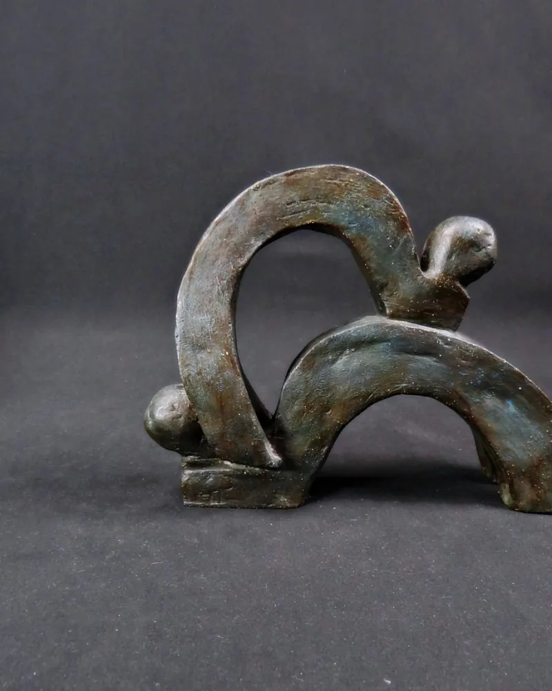 Pamono Union of Movements and Abstract Terracotta Sculpture, 1980s