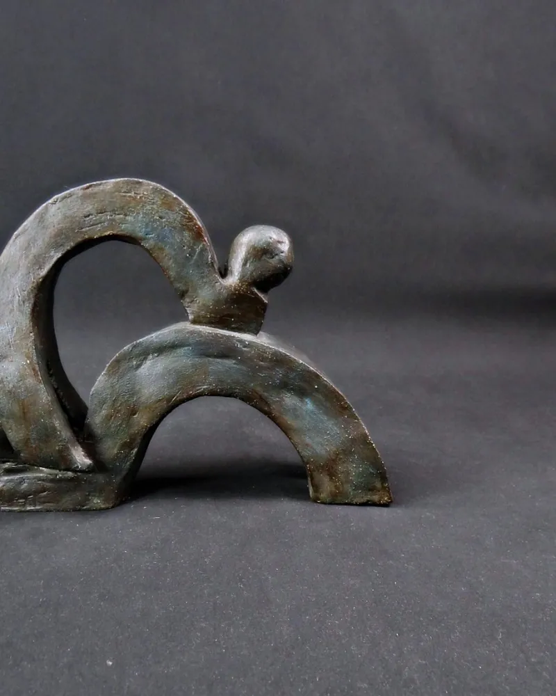 Pamono Union of Movements and Abstract Terracotta Sculpture, 1980s