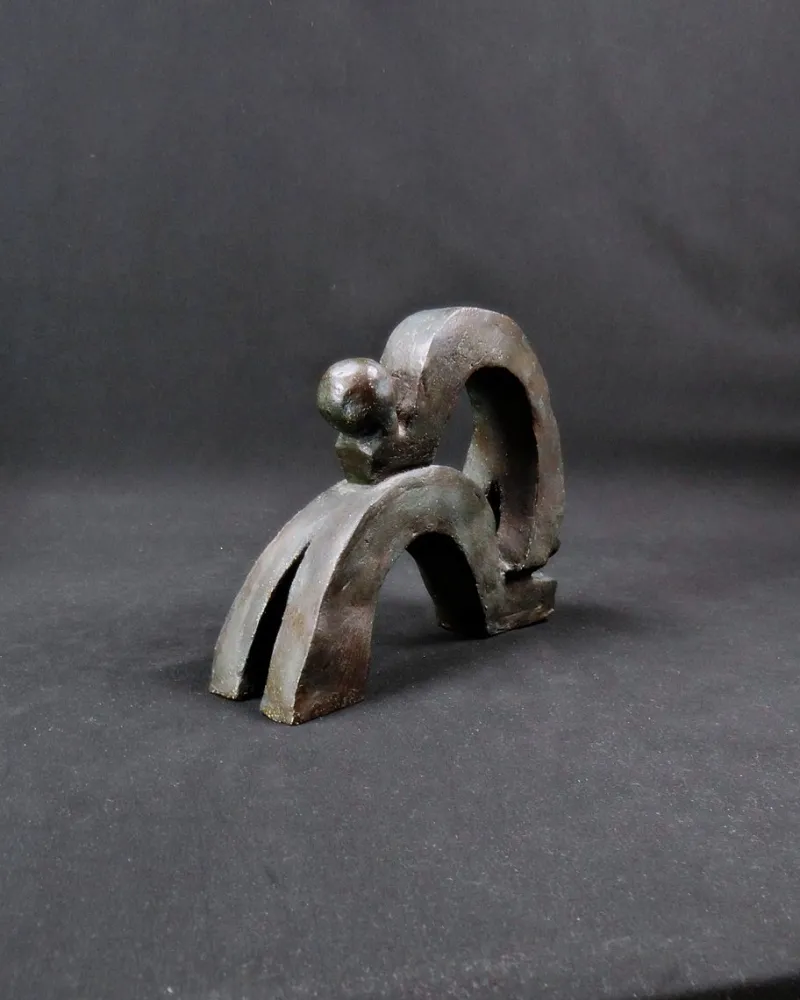 Pamono Union of Movements and Abstract Terracotta Sculpture, 1980s