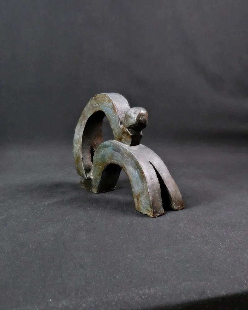 Pamono Union of Movements and Abstract Terracotta Sculpture, 1980s