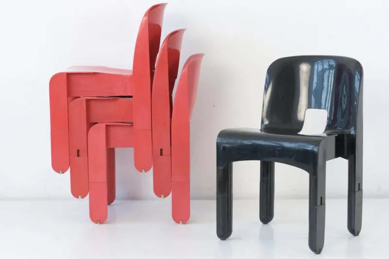 Online Pamono Universale Stacking Chairs by Joe Colombo, Set of 3