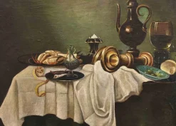 Pamono Unknown, Still Life with a Table, Oil on Canvas, 20th Century
