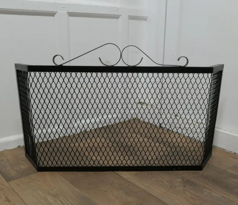 Pamono Unusual Heavy Iron Fire Guard, 1960s> Fireplaces And Mantels