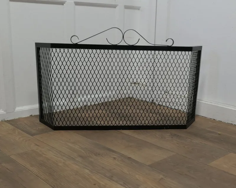 Pamono Unusual Heavy Iron Fire Guard, 1960s> Fireplaces And Mantels