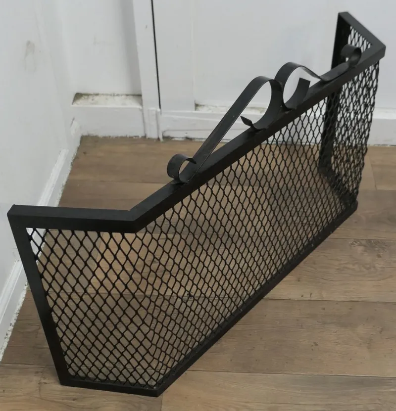 Pamono Unusual Heavy Iron Fire Guard, 1960s> Fireplaces And Mantels