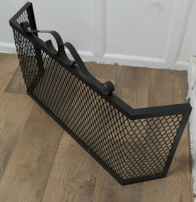 Pamono Unusual Heavy Iron Fire Guard, 1960s> Fireplaces And Mantels