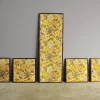 New Pamono Upholstered Doors in Floral Fabric, 1950s, Set of 5