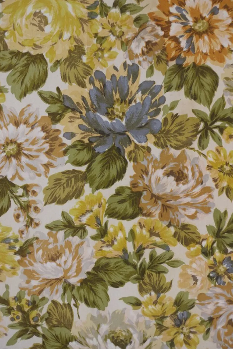 New Pamono Upholstered Doors in Floral Fabric, 1950s, Set of 5