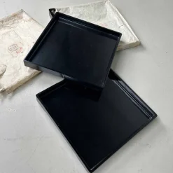 Pamono Urushi Lacquer Black Tray, Japan, 1890s><noscript><img width=
