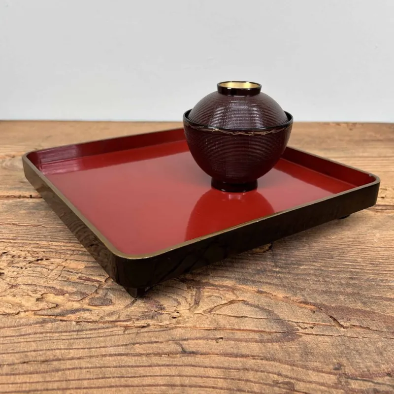 Pamono Urushi Lacquer Serving Tray, 1936> Trays