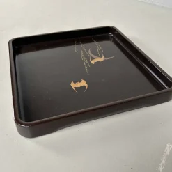 Hot Pamono Urushi Lacquerware Bat and Moon Tray, 1890s