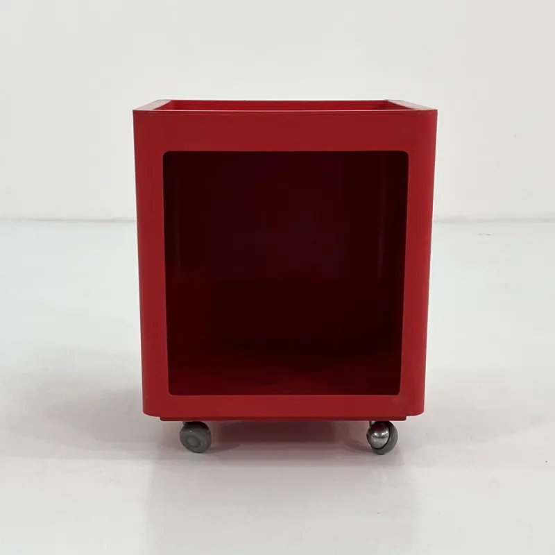 Pamono Valetto Quadro Chest on Wheels by G. Castiglioni and G. Gaviraghi for Valenti, 1970s> Dressers, Commodes & Chests