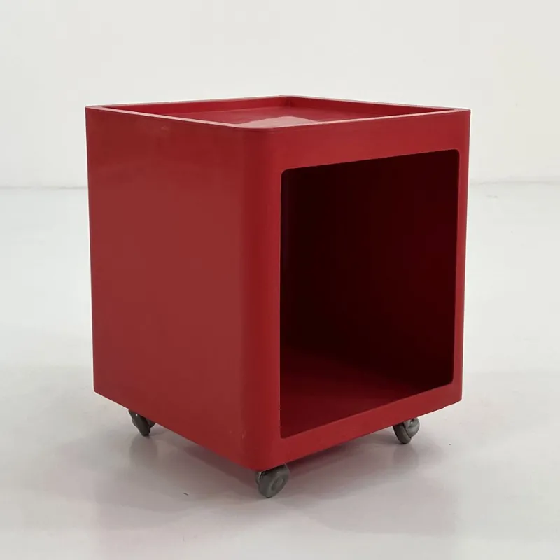 Pamono Valetto Quadro Chest on Wheels by G. Castiglioni and G. Gaviraghi for Valenti, 1970s> Dressers, Commodes & Chests