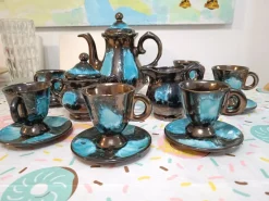 Pamono Vallauris Tea Set, 1930s, Set of 15> Coffee & Tea Service