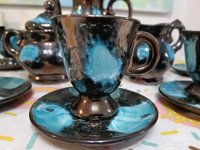 Pamono Vallauris Tea Set, 1930s, Set of 15> Coffee & Tea Service