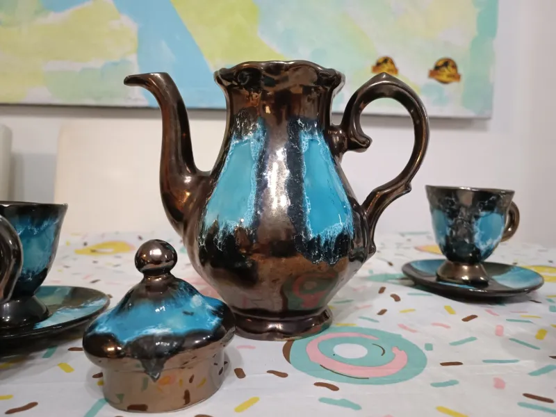 Pamono Vallauris Tea Set, 1930s, Set of 15> Coffee & Tea Service