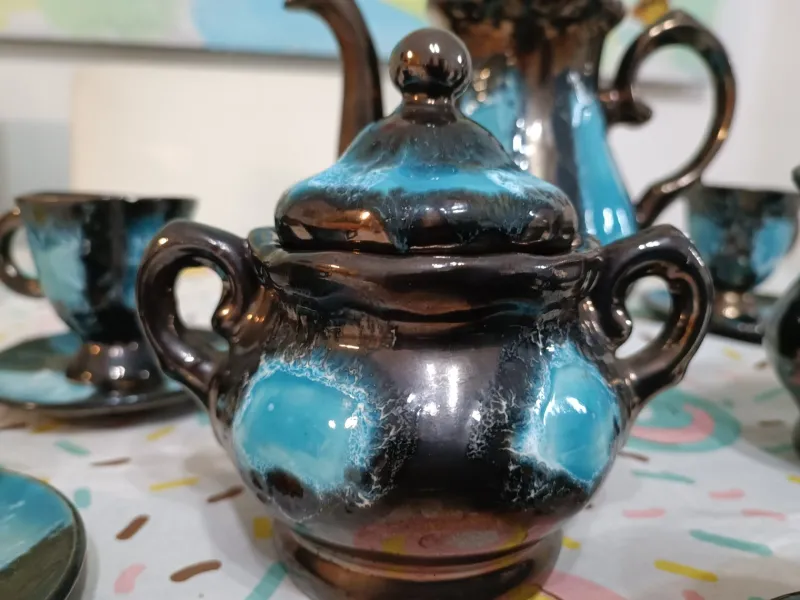 Pamono Vallauris Tea Set, 1930s, Set of 15> Coffee & Tea Service