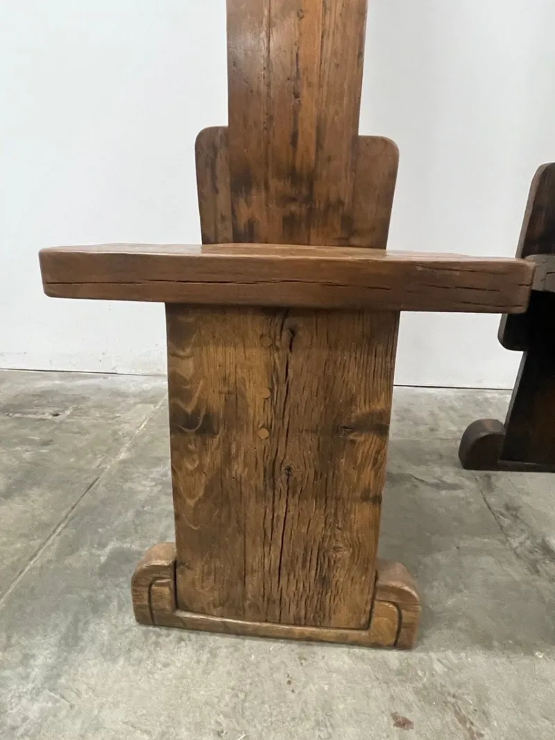Pamono Vallazza Interlocking Thrones in Wood by Luciano Bertolotto, 1970s, Set of 2> Living Room Sets