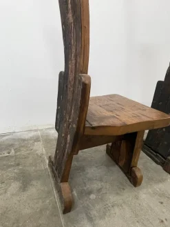 Pamono Vallazza Interlocking Thrones in Wood by Luciano Bertolotto, 1970s, Set of 2><noscript><img width=