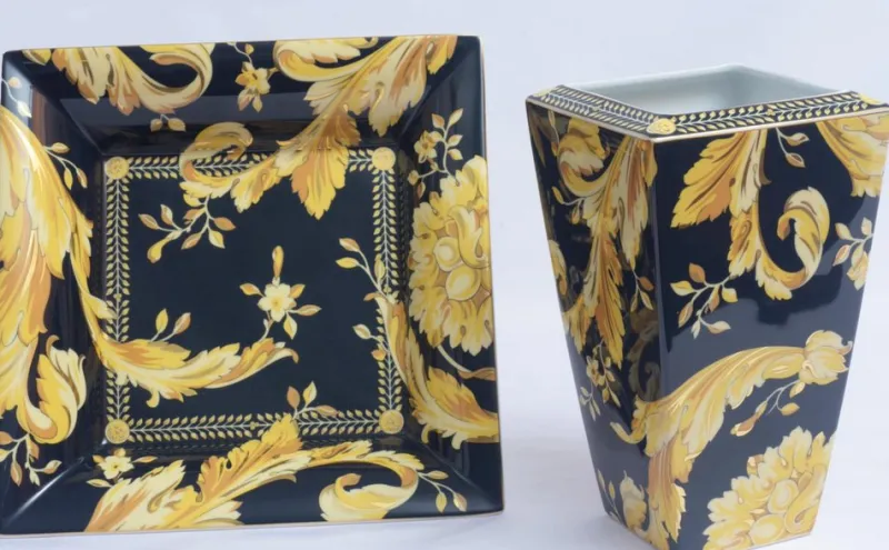 Discount Pamono Vanity Model Tray and Vase by Versace Home Collection, Set of 2
