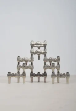 Pamono Variomaster Candleholders by Stoffi and Nagel for Quist, 1970s, Set of 9> Candleholders