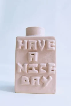 Pamono Vase Have a Nice Day Small Opale by Lentiez> Tabletop