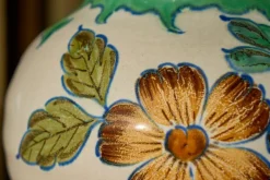 Best Pamono Vase with Flower Decor, Gouda, Holland, 1920s