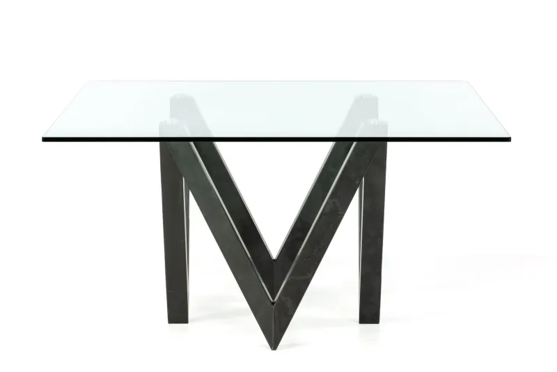 Pamono Vega Dining Table in Black Slate and Glass Design by Joaquín Moll for Meddel