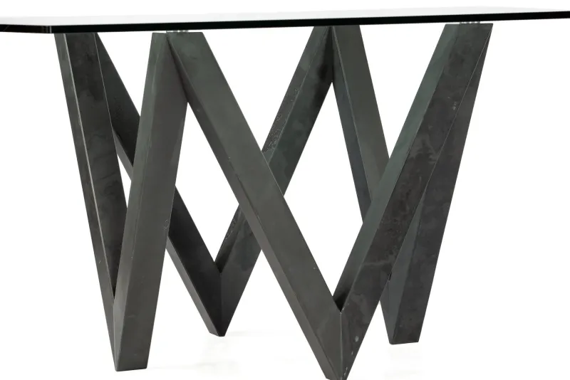 Pamono Vega Dining Table in Black Slate and Glass Design by Joaquín Moll for Meddel