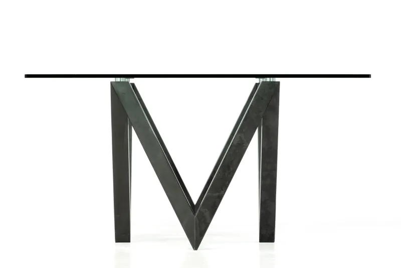 Pamono Vega Dining Table in Black Slate and Glass Design by Joaquín Moll for Meddel