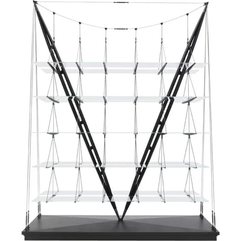 Clearance Pamono Veleiro Bookcase in Black Stained Wood by Franco Albini for Cassina