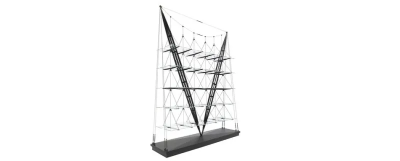 Clearance Pamono Veleiro Bookcase in Black Stained Wood by Franco Albini for Cassina