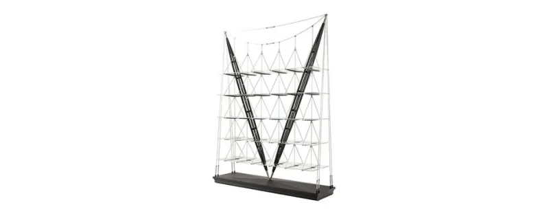 Clearance Pamono Veleiro Bookcase in Black Stained Wood by Franco Albini for Cassina