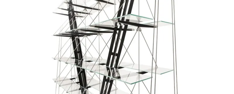Clearance Pamono Veleiro Bookcase in Black Stained Wood by Franco Albini for Cassina