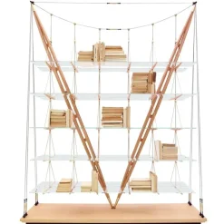 New Pamono Veliero Bookcase in Wood by Franco Albini for Cassina