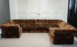 Pamono Velvet Sectional Sofa, Sweden, 1970s, Set of 7> Couches & Sofas