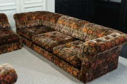 Pamono Velvet Sectional Sofa, Sweden, 1970s, Set of 7><noscript><img width=