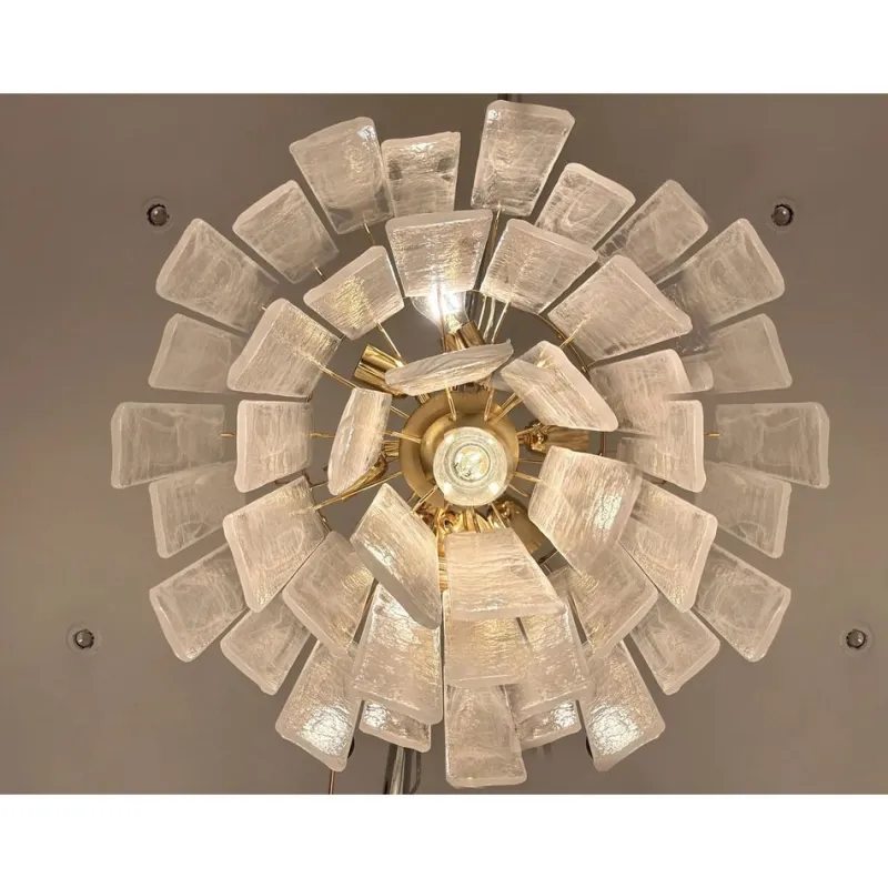 Pamono Veneered-White Listelli Alabastro Chandelier by Simoeng> Ceiling Lights