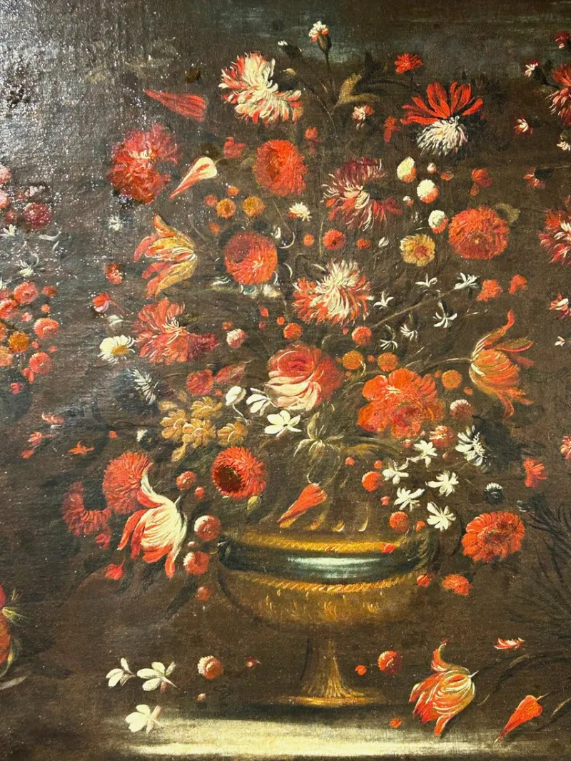Discount Pamono Venetian Artist, Still Life with Flowers, Late 17th Century, Framed