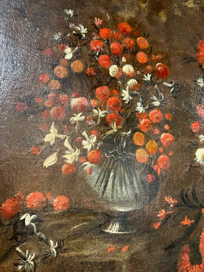Discount Pamono Venetian Artist, Still Life with Flowers, Late 17th Century, Framed