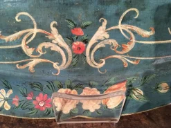 Pamono Venetian Blue Lacquered Wooden Tray with Rural Scenes and Flowers, 1750><noscript><img width=