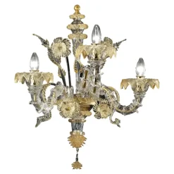 Pamono Venetian Ca Rezzonico Murano Glass Gold Wall Sconce by Simoeng> Wall Lights & Sconces