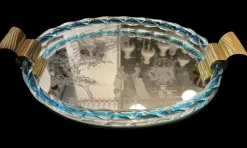 Online Pamono Venetian Etched Mirror Murano Glass Tray