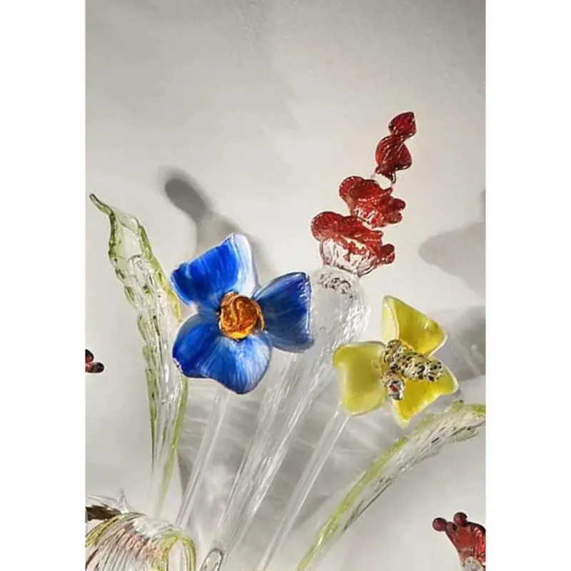 Pamono Venetian Floreal Multicolor Cà Rezzonico Murano Glass Wall Sconce by Simoeng> Wall Lights & Sconces