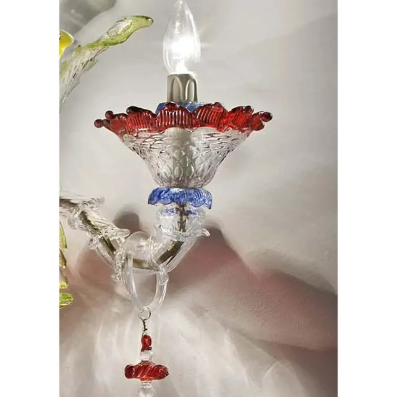 Pamono Venetian Floreal Multicolor Cà Rezzonico Murano Glass Wall Sconce by Simoeng> Wall Lights & Sconces