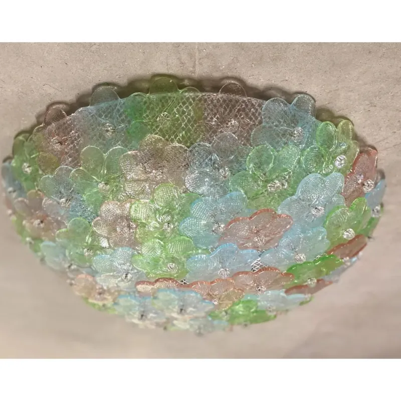 Pamono Venetian Flowers Flush Mount in Murano Glass by Simoeng> Wall Lights & Sconces