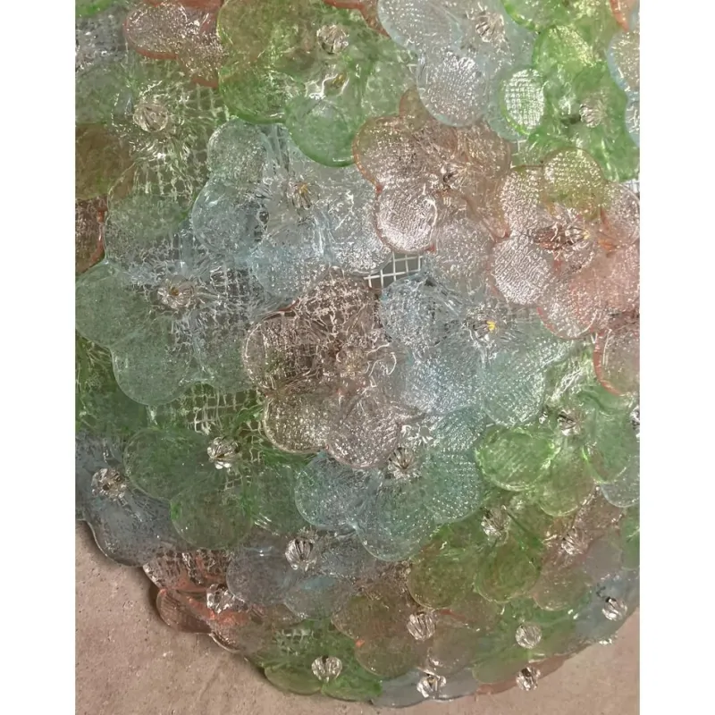 Pamono Venetian Flowers Flush Mount in Murano Glass by Simoeng> Wall Lights & Sconces