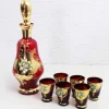 Pamono Venetian Glass Liquor Service in Gold-Plating, 1950s, Set of 7> Glassware
